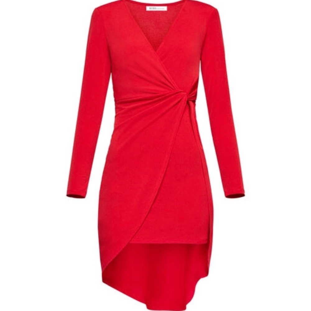 Black bcbgeration twist front surplice dress nwot - Picture 6 of 7